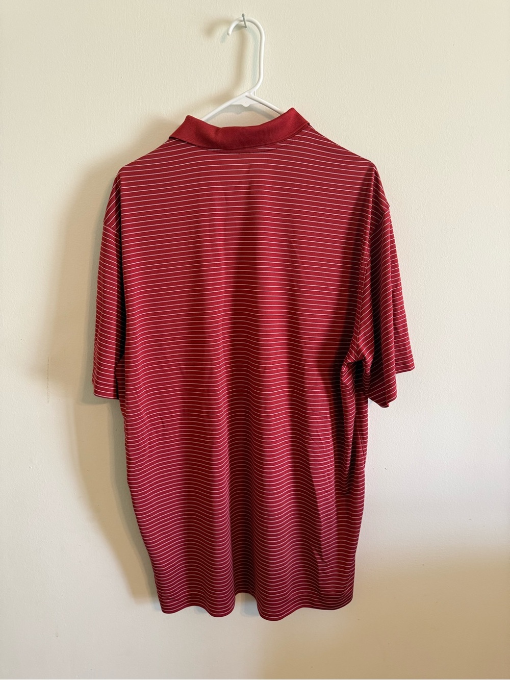 Nike Red Striped Polo Razorbacks - Picture 2 of 2